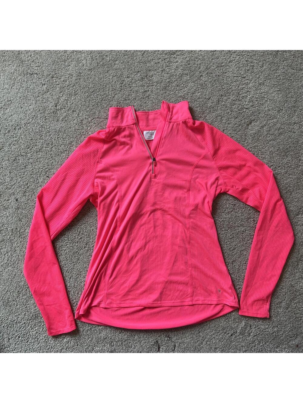 Danskin Now Women's size M (8-10) Pink Quarter Zip Athletic Pullover Top